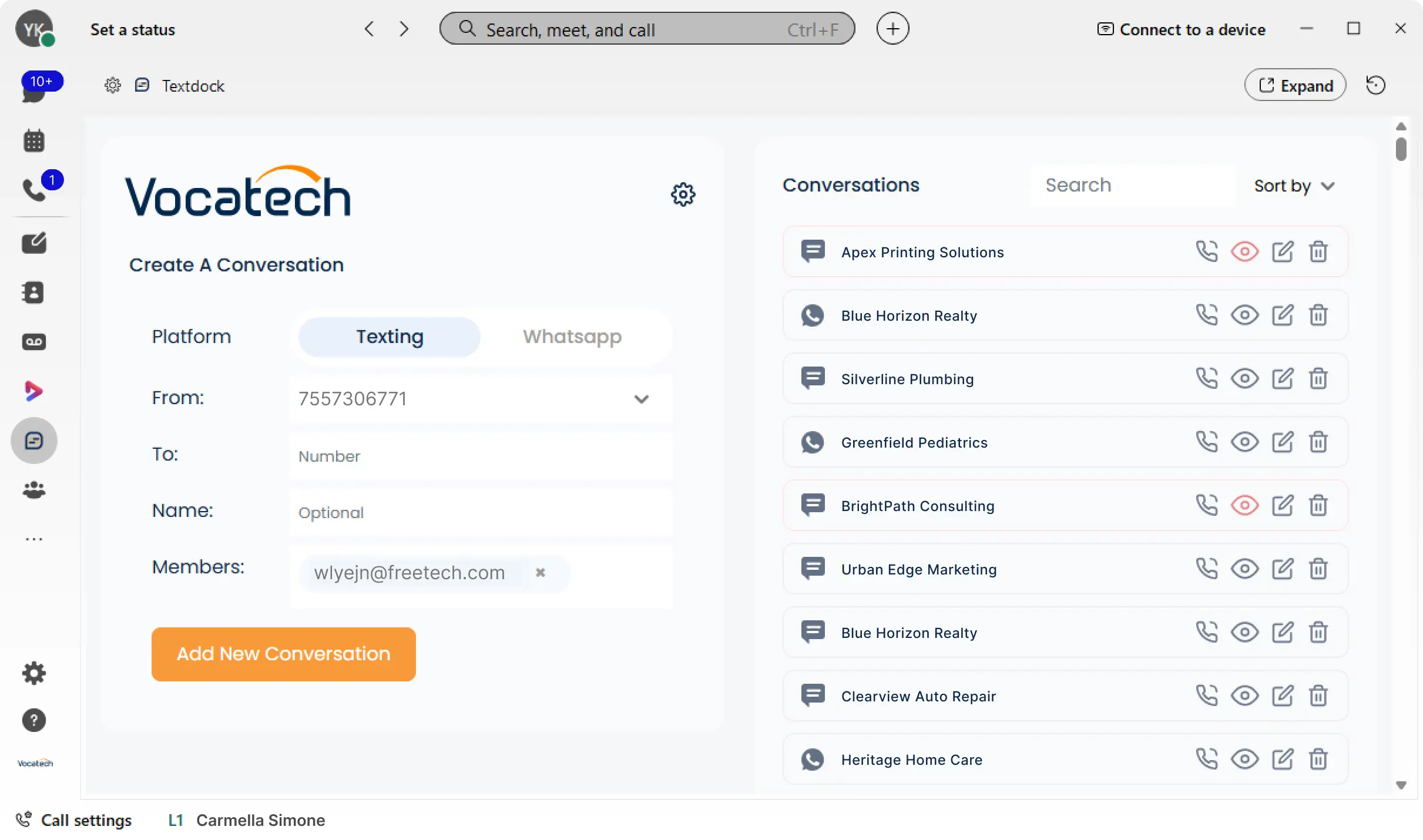 Textdock demo screenshot